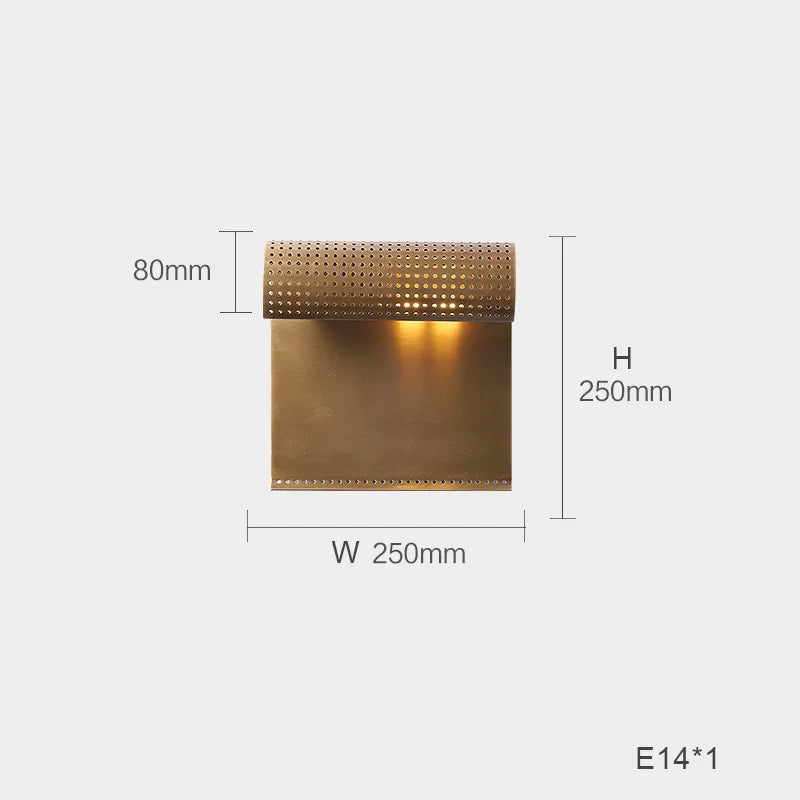 applique murale led minimaliste moderne en laiton brossé
