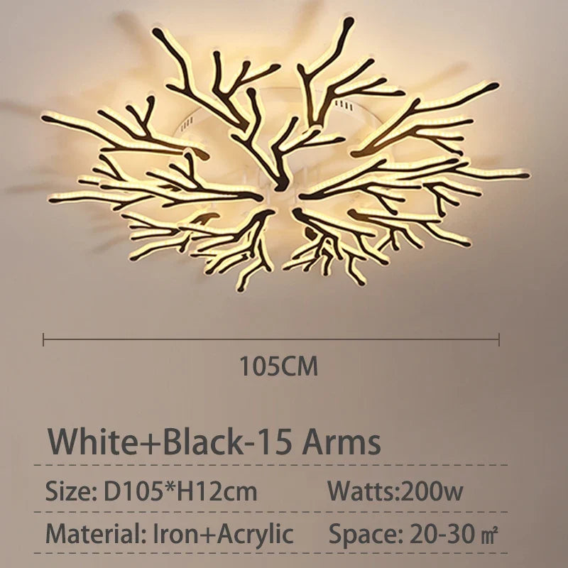 lustre créatif en forme de branche moderne en fer pour décoration intérieure