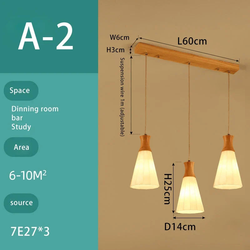 lustre en bois massif et verre luminaire suspendu