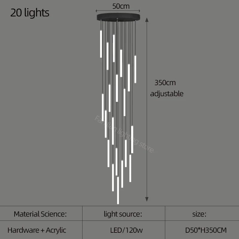 lustre moderne minimaliste de luxe pour duplex