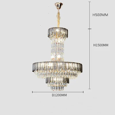 lustre en cristal de luxe pour hôtel et villa