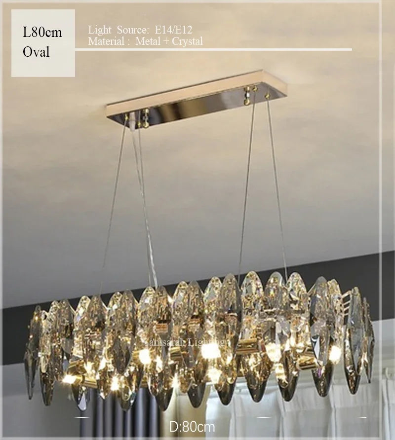 lustre moderne en cristal pour décoration intérieure élégante 2024