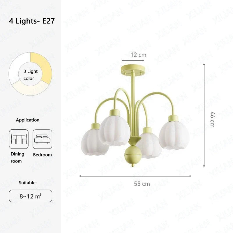 lustre européen en verre de citrouille éclairage led pour intérieur