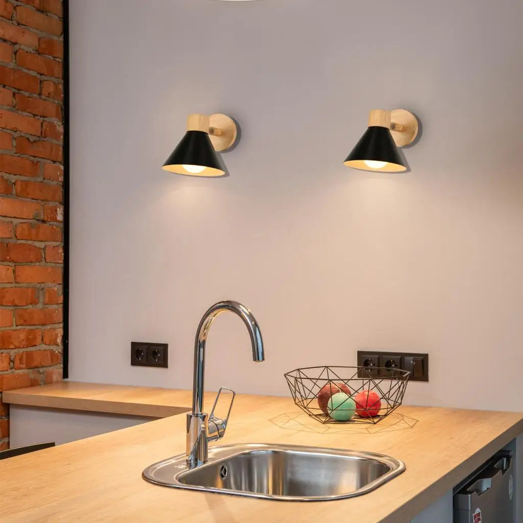 applique murale led nordique bois moderne décor maison
