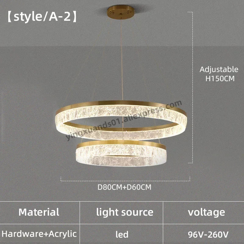 lustre moderne à anneau circulaire pour décoration intérieure