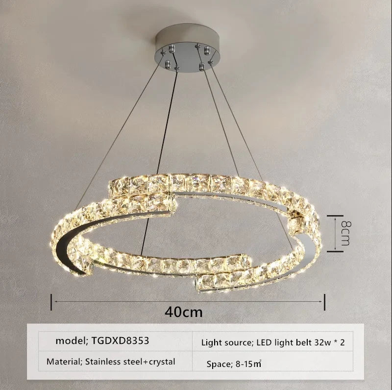 Modern Luxury K9 Crystal Led Chandelier In Dining Room, Nordic Living Room, Kitchen Lights, Bar, Bedroom Lighting Chandelier