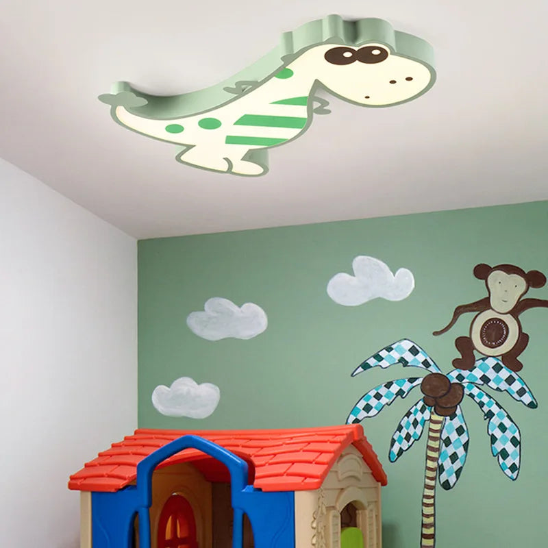 LED Ceiling Creative Cartoon Dinosaur for Children's Room Lamp, Modern Warm and Romantic Boy and Girl Bedroom Light  Lampara RC