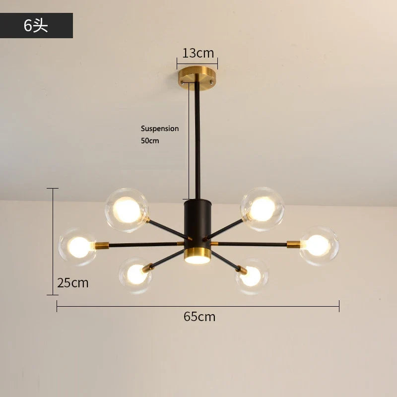 Nordic Bubble Glass Chandelier Pendant Lamp Ceiling Light Suspension Luminaire  for Living Room Bedroom