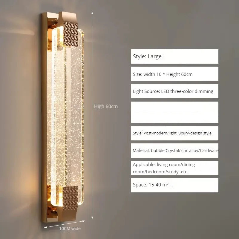 applique murale led bulle cristal moderne luxe décoration