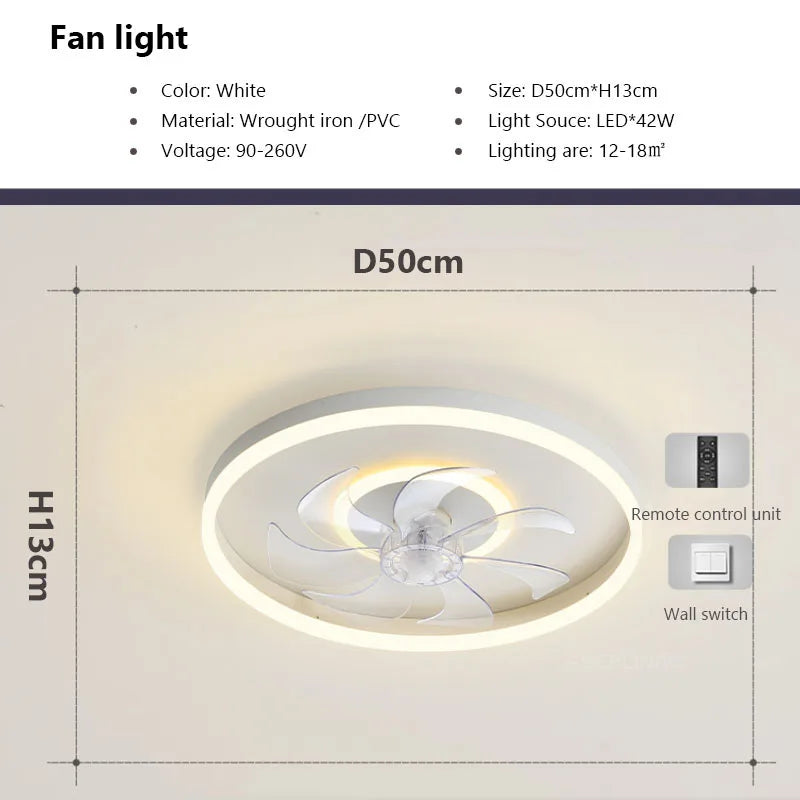 plafonnier led moderne avec ventilateur et télécommande décoratif pour la maison