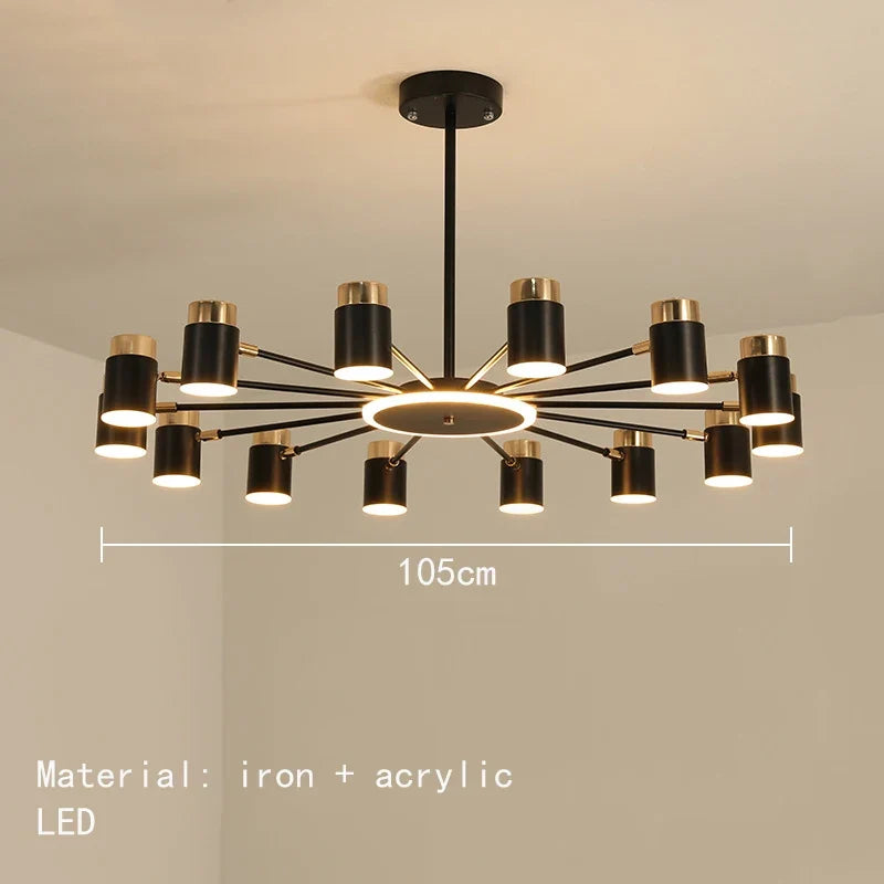 lustre led rotatif en métal avec 3 gradations suspendues