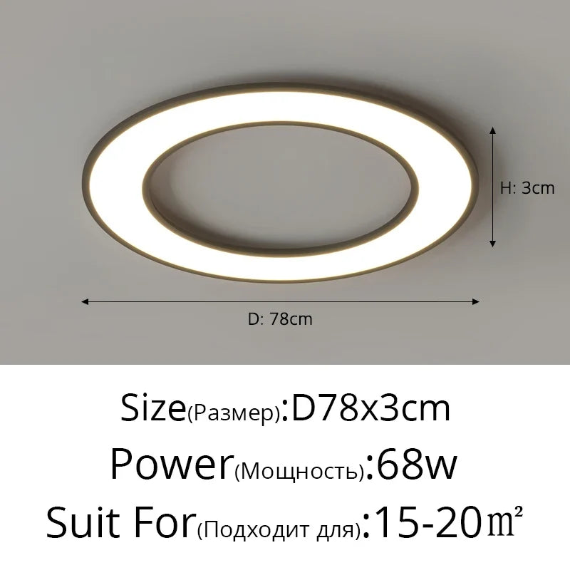 plafonnier ultra-mince moderne à leds pour éclairage intérieur décoratif