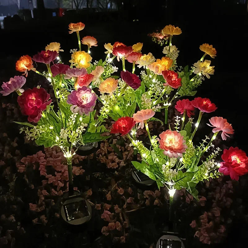 éclairage solaire en forme de rose pour jardin extérieur