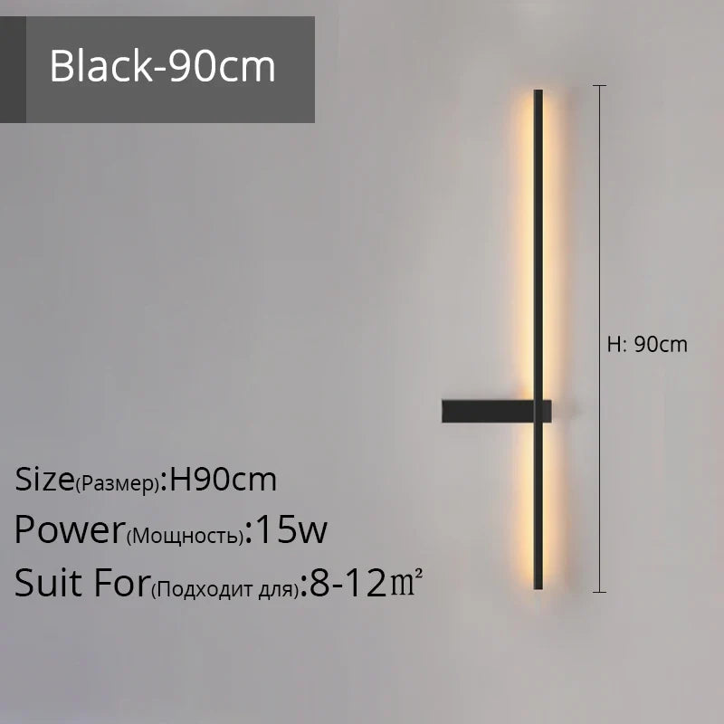 applique murale led minimaliste en aluminium pour éclairage intérieur