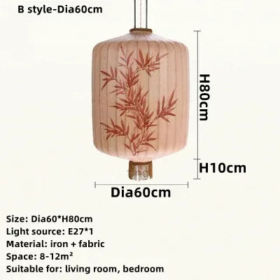 lustre en tissu japonais style médiéval zen pour décoration intérieure