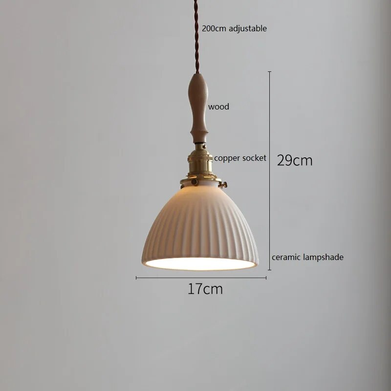 Suspension design led papillon céramique et bois