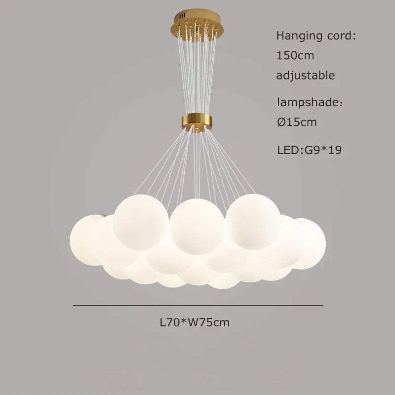 lustre sphérique planète led moderne réglable en hauteur pour décoration