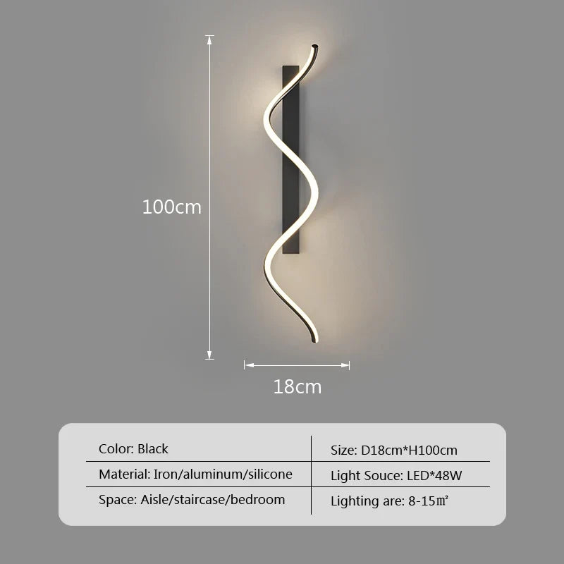 Applique murale led moderne minimaliste rayures déco intérieur chambre salon couloir