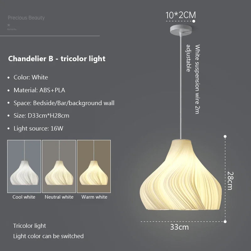 suspension Nordique 3D lumières Art créatif pour salon salle à manger maison cuisine île décor