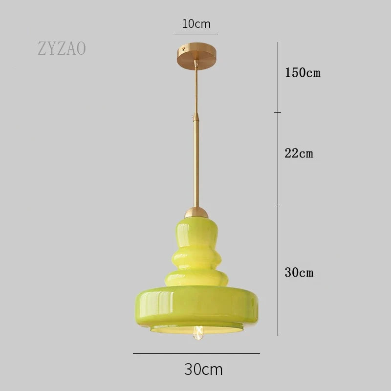 suspension rétro nordique bauhaus en verre gourde pour éclairage