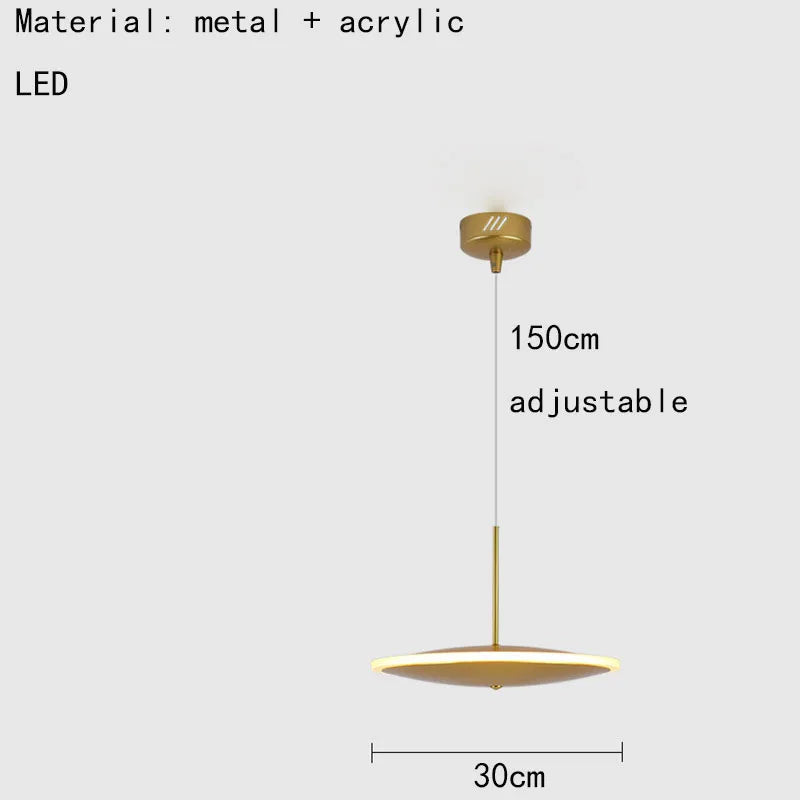 lampe led ronde métal art déco avec fil réglable