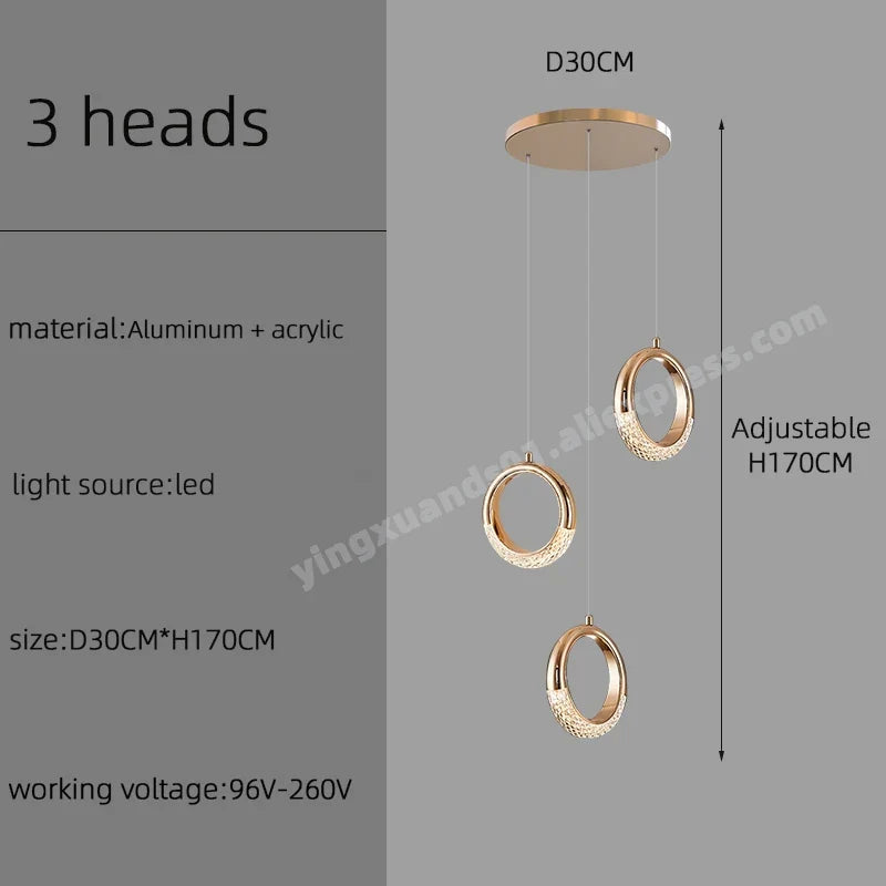 lustre à led design moderne pour éclairage suspendu élégant