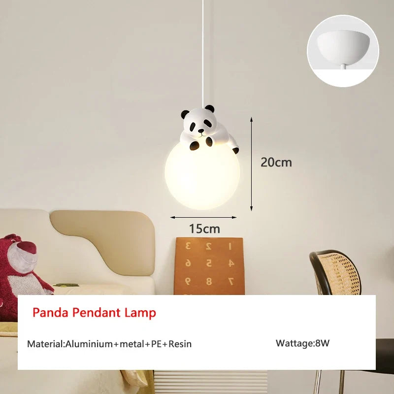 Résine Panda lampes suspendues chambre d'enfants suspension chambre chevet lustre pour bébé enfants crèche école Panda lumière