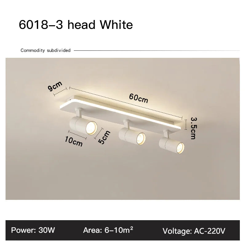 Acrylic Strip LED Chandelier With Spotlight, Used For Living Room, Bedroom, Lighting Fixtures, Kitchen Decoration, Black