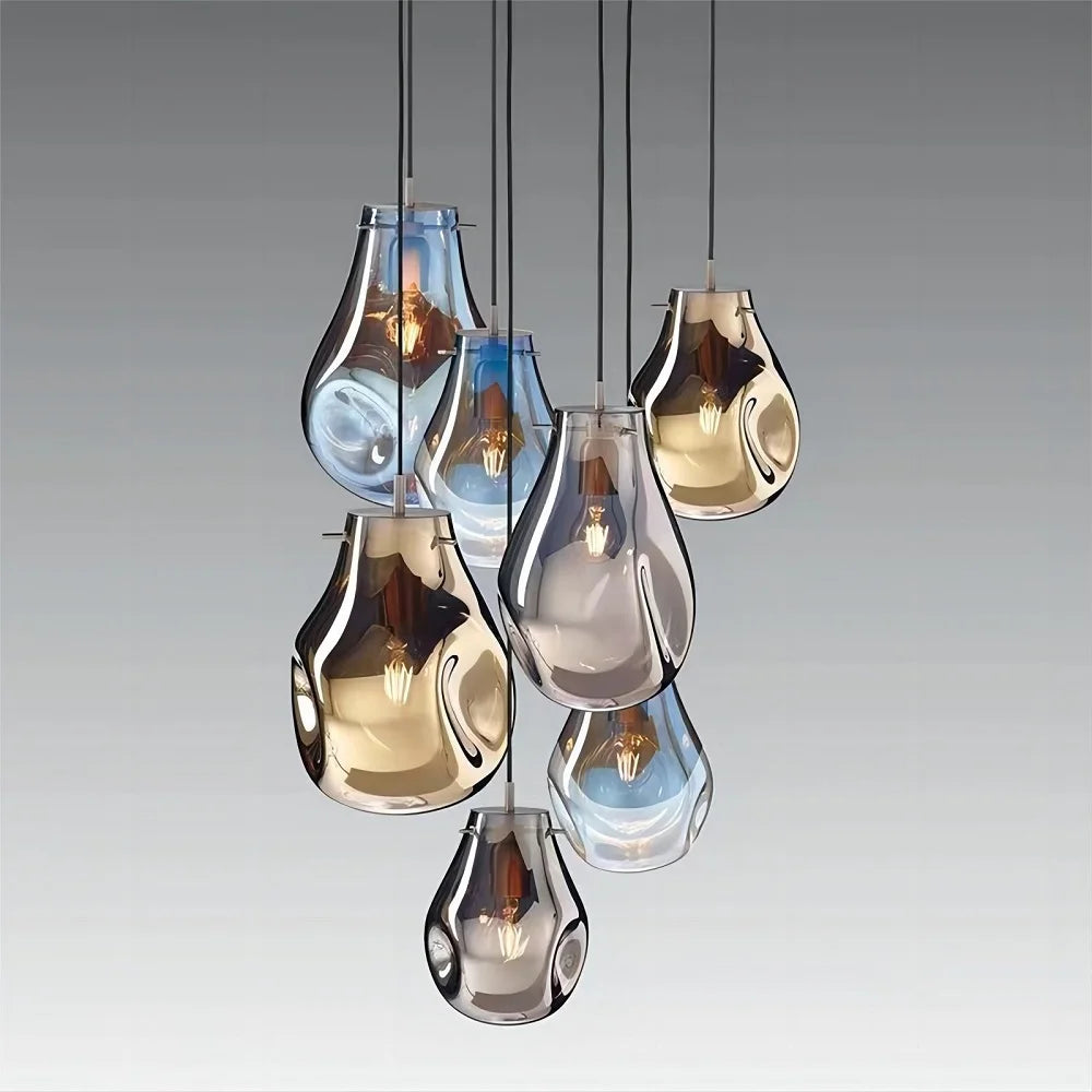 Suspension design moderne simple créatif en verre led nordique macaron