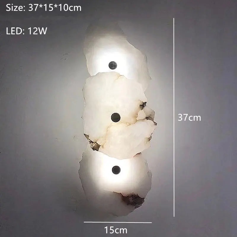 applique murale art déco en marbre naturel avec éclairage led élégant