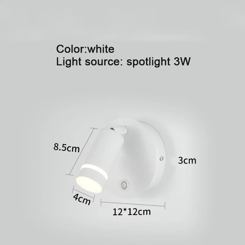 lampe de lecture led rotative avec port usb et interrupteur type-c