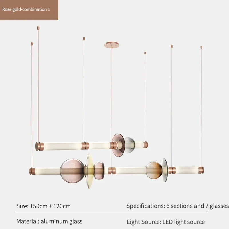 Suspensions design LED en verre de styliste du Canada