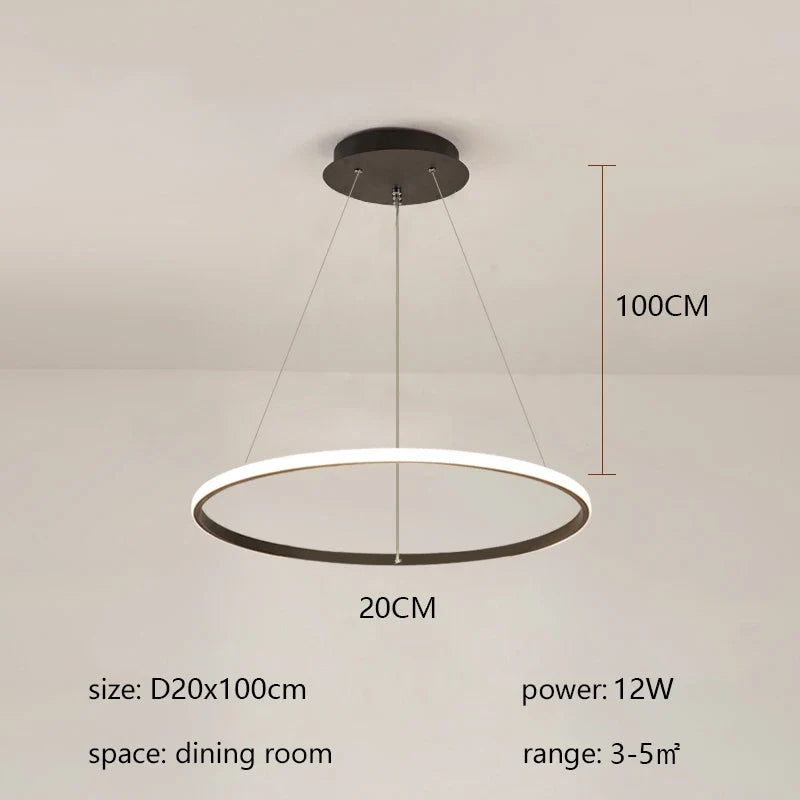 Plafonnier LED suspendu au Design rond
