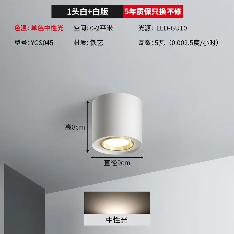 plafonnier double tête pour éclairage intérieur et extérieur