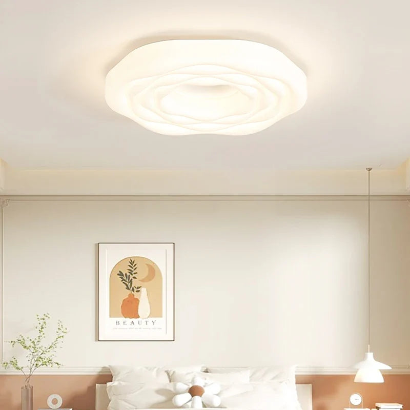 plafonnier led design moderne en forme de rose pour éclairage intérieur