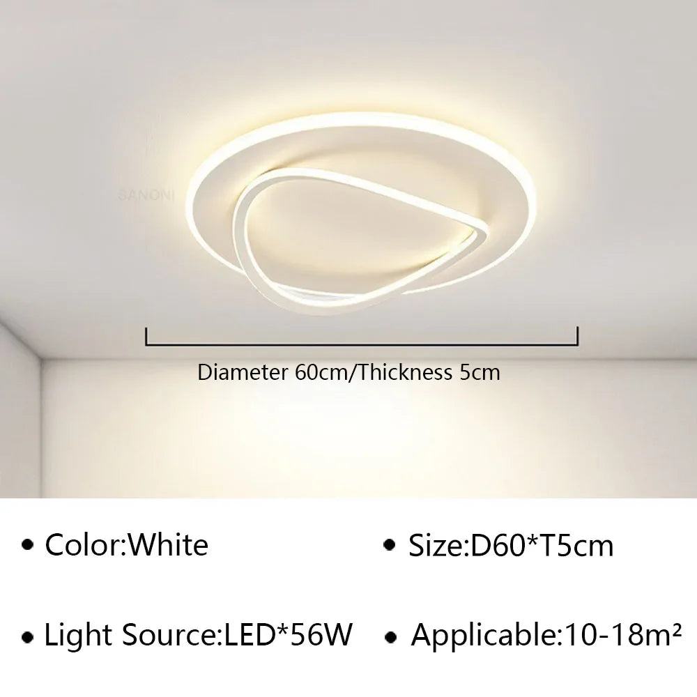 plafonnier moderne à leds pour décoration intérieure élégante