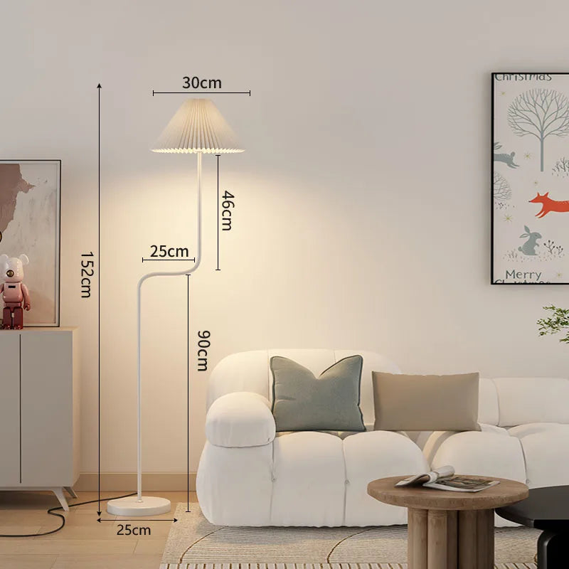 lampadaire nordique en verre avec abat-jour pour décoration intérieure