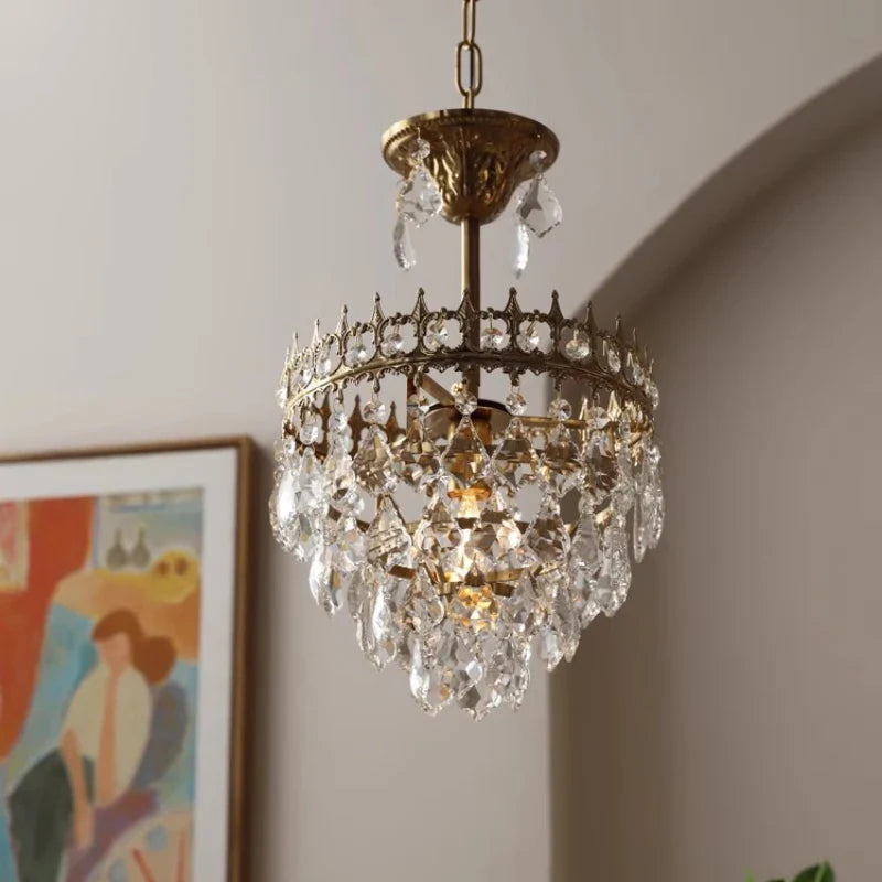 lustre en cristal rétro pour décoration intérieure élégante
