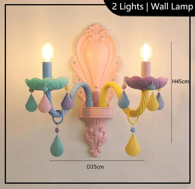 lustre arc-en-ciel pour enfants style macarone kawaii led