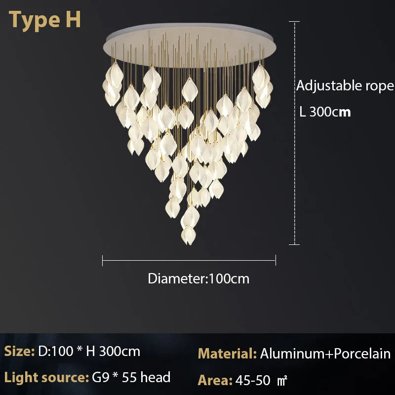 Lustre Magnolia en céramique
