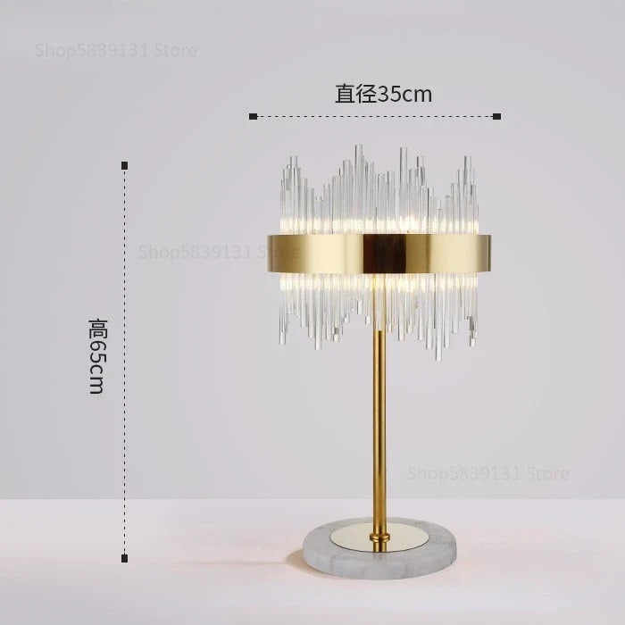 lampadaire post-moderne nordique en cristal doré led luxe
