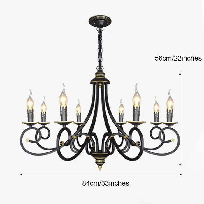lustre rétro européen créatif en fer pour décoration intérieure