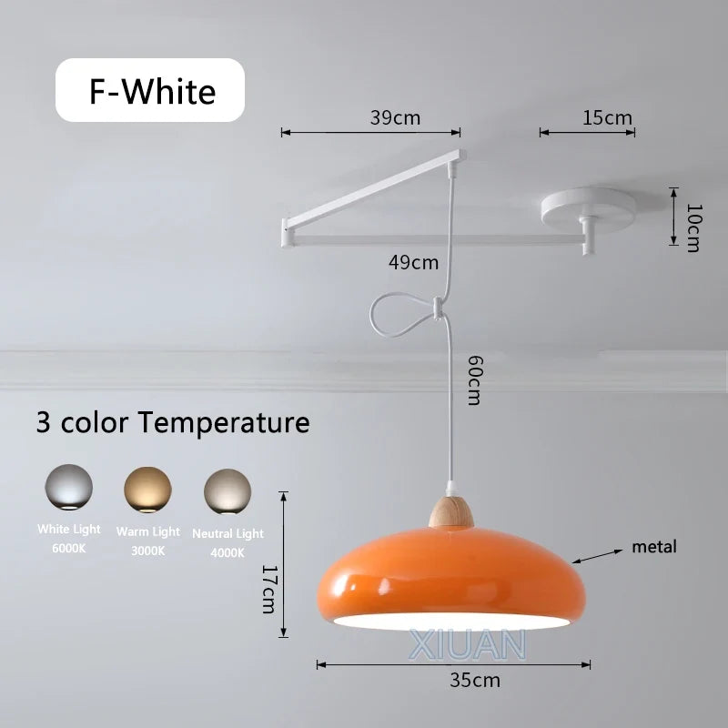 lustre led avec bras réglable pour bar et restaurant