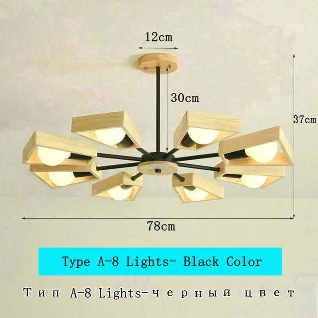 lustre scandinave minimaliste rotation 360 degrés luminaires suspendus bois créatifs