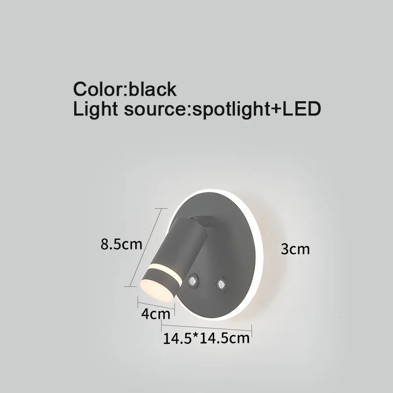 lampe de lecture led rotative avec port usb et interrupteur type-c
