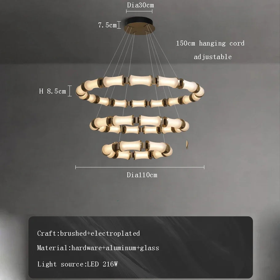 lustre led en verre design moderne de luxe