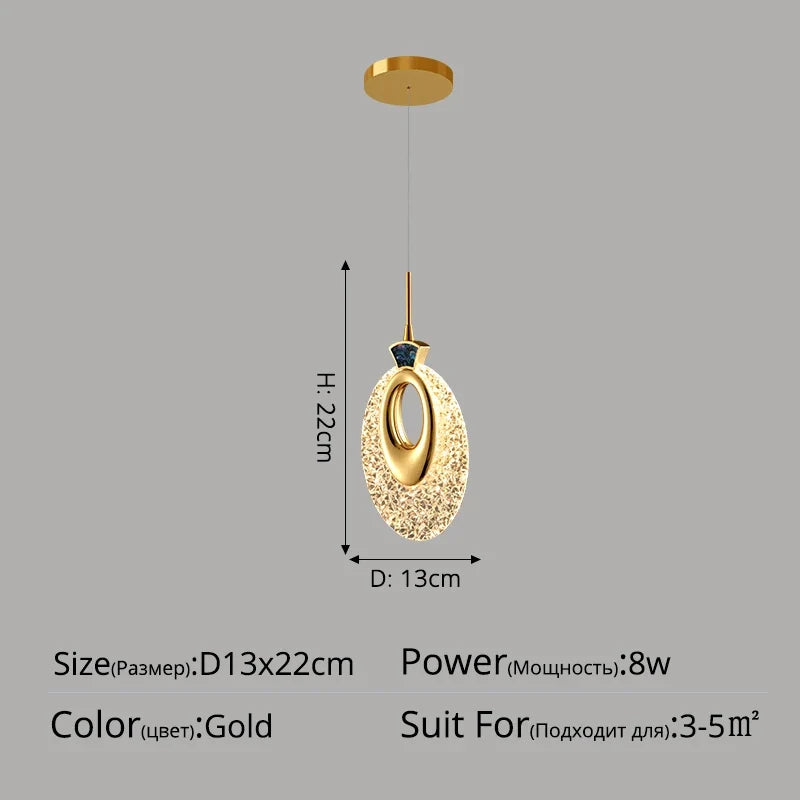 lustre moderne simple de luxe à tête unique
