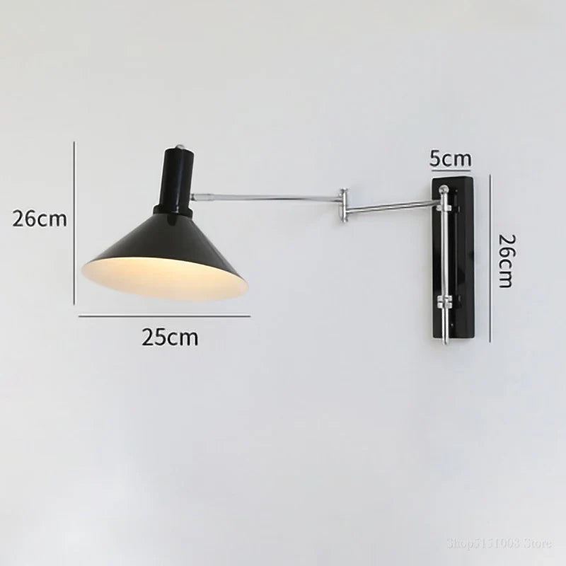 applique murale extensible pliable pour lecture avec prise