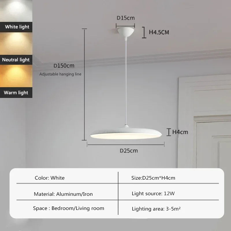 lampe led suspendue design nordique avec soucoupe volante