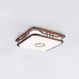 plafonnier moderne en bois massif style chinois avec lampe LED